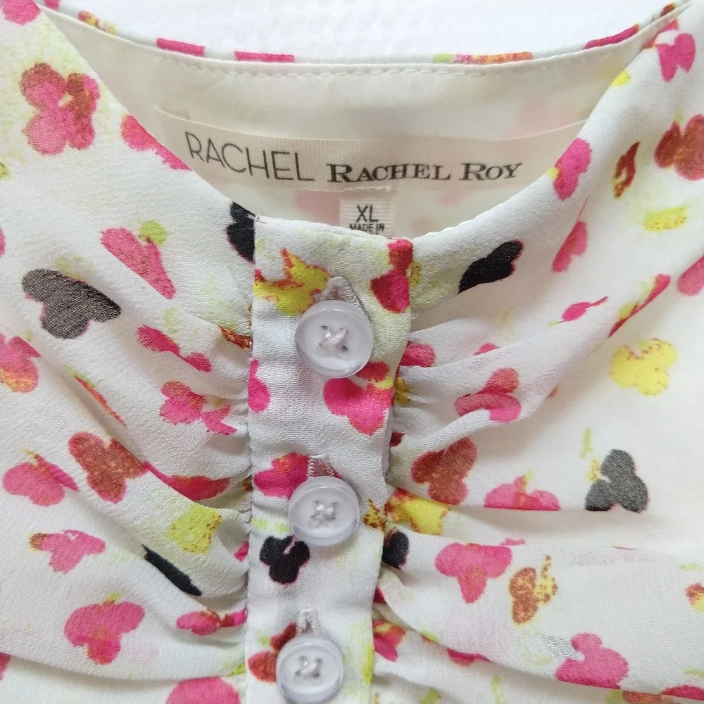 RACHEL Rachel Roy Floral Empire Waist Chiffon Dress Size XL - Picture 12 of 16